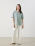 LC Waikiki Henley Neckline Plain Linen Blend Women's Blouse